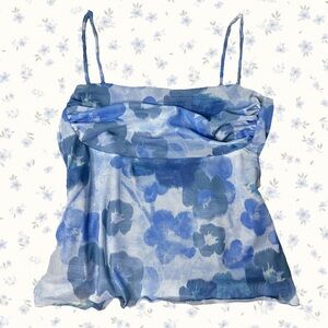 Floral Blue Camisole Top M